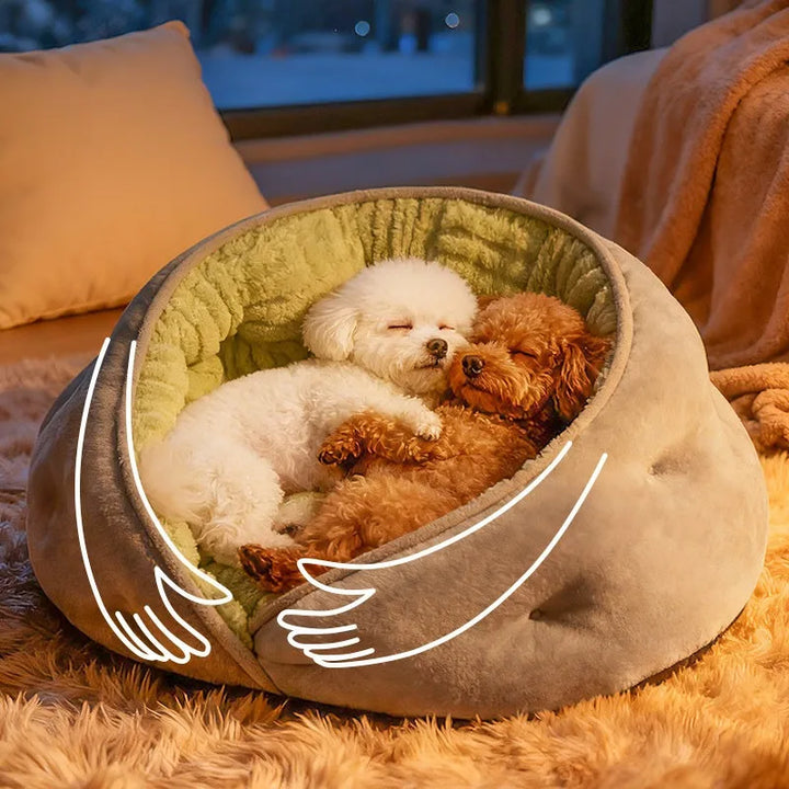 Semi-Enclosed Pet Bed – Cozy All-Season Nest for Dogs & Cats