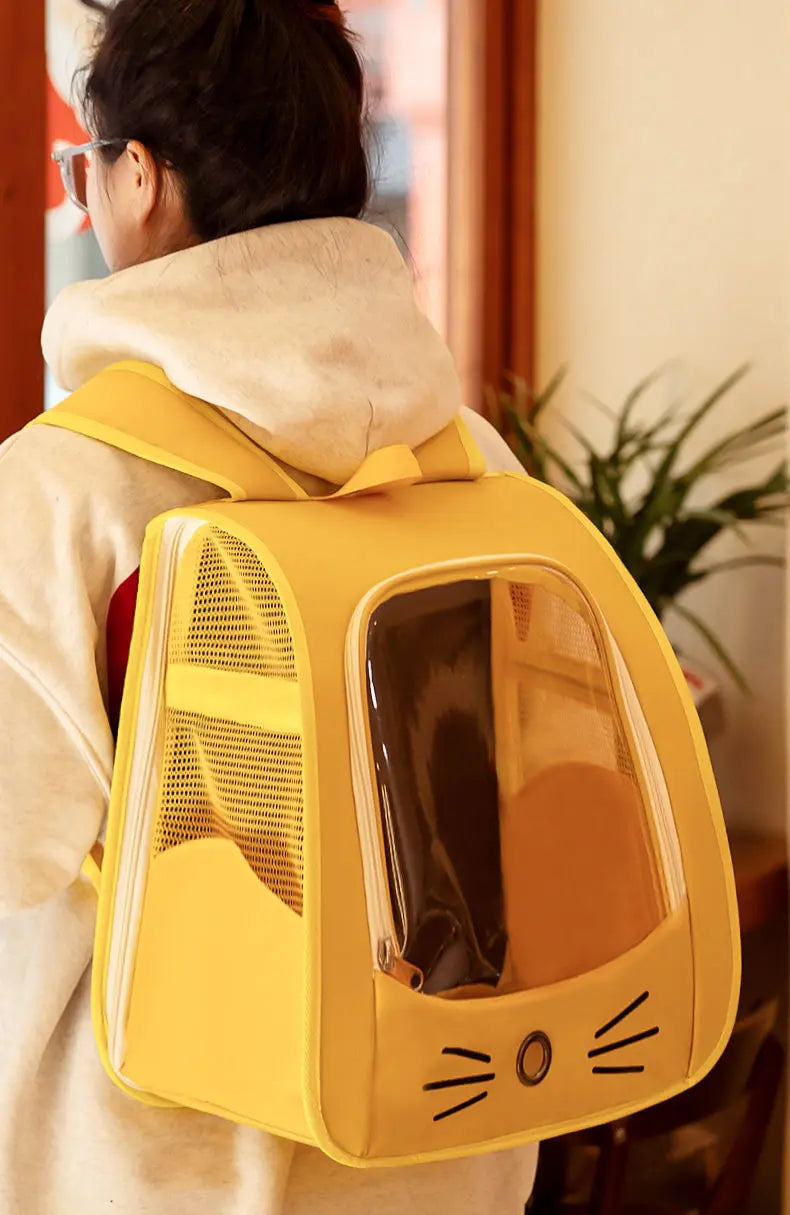 Foldable Cat Carrier Backpack – Transparent Window