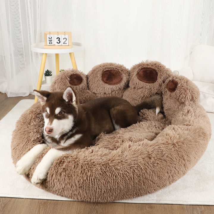 Plush Round Dog Bed – Warm Sofa Basket for Small to Large Dogs
