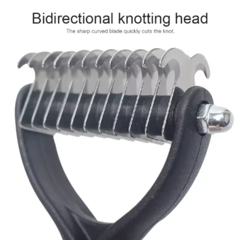 Double-Sided Pet Deshedding Brush – Stainless Steel Grooming Comb