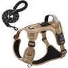 Reflective Dog Harness & Leash Set with Tracker Holder