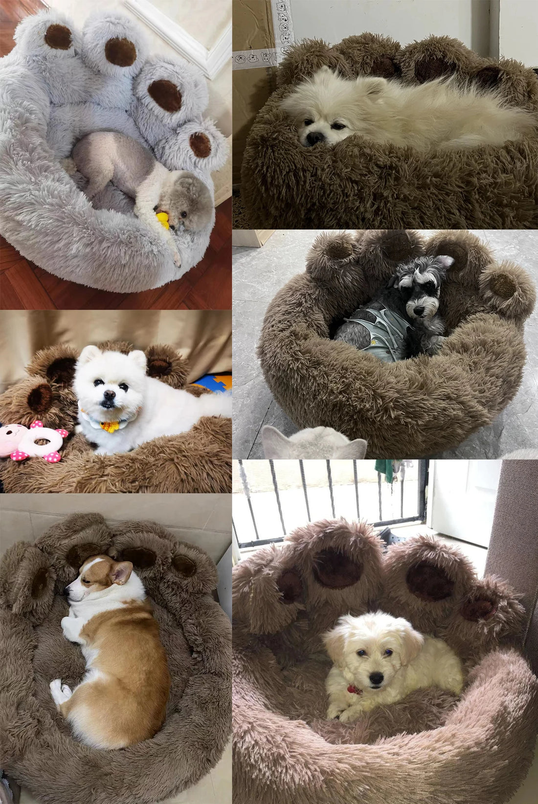 Plush Round Dog Bed – Warm Sofa Basket for Small to Large Dogs