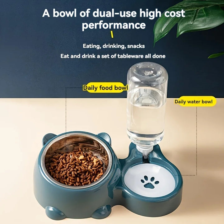Automatic Pet Feeder & Water Dispenser – No Power Needed