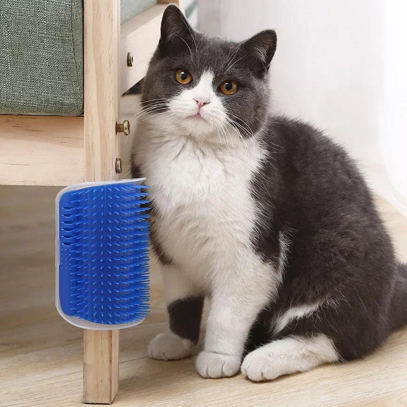 Cat Corner Scratcher Comb – Massage Brush with Catnip