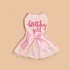 Pink Tulle Bowknot Sequin Dog Dress