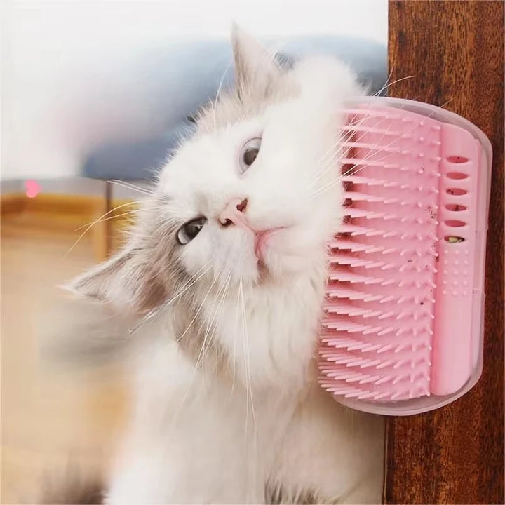 Cat Corner Scratcher Comb – Massage Brush with Catnip