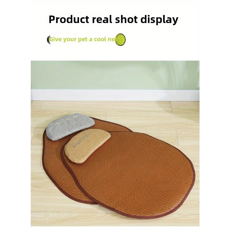 Ice Silk Pet Cooling Pillow – Breathable Summer Pad