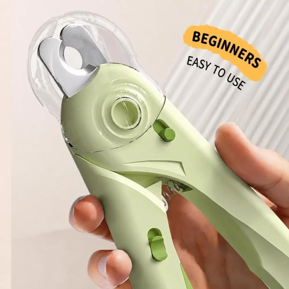 Anti-Splash Pet Nail Clipper – 3-in-1 LED Trimmer
