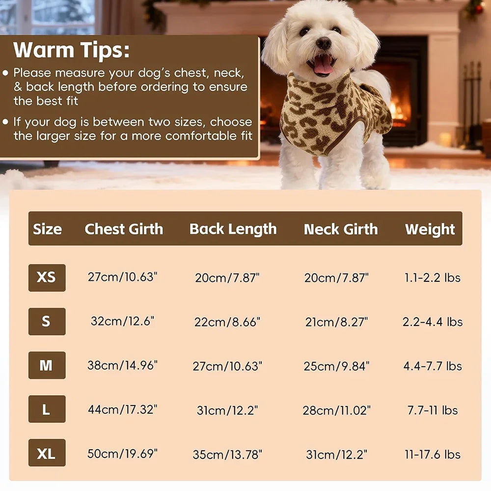 Leopard Fleece Winter Pet Dress