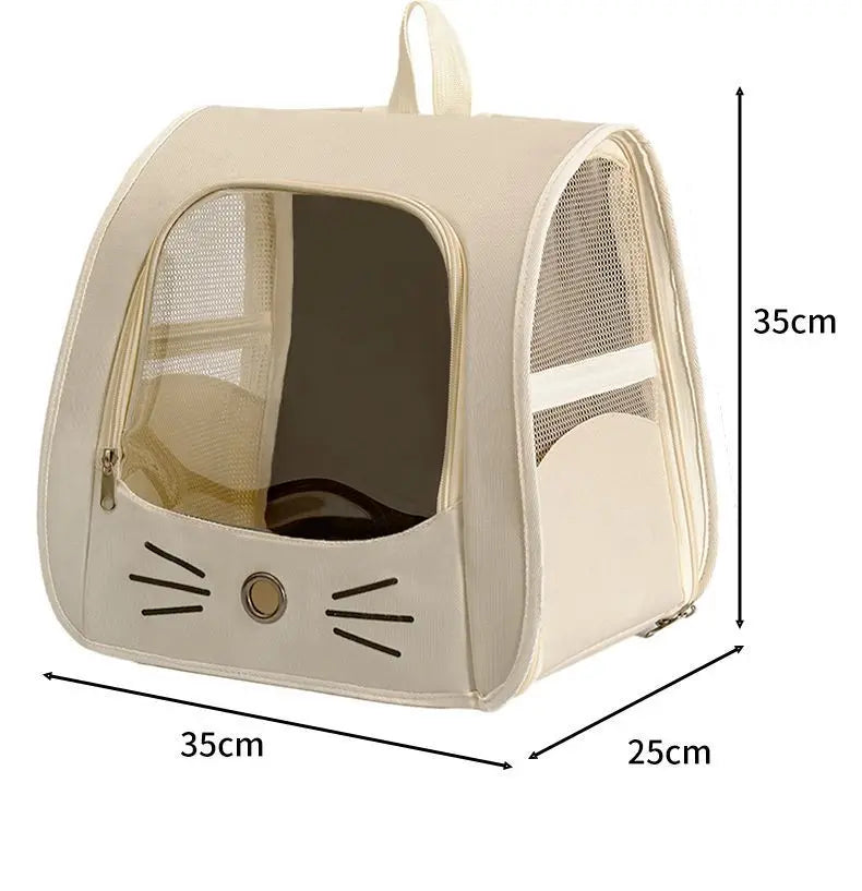 Foldable Cat Carrier Backpack – Transparent Window
