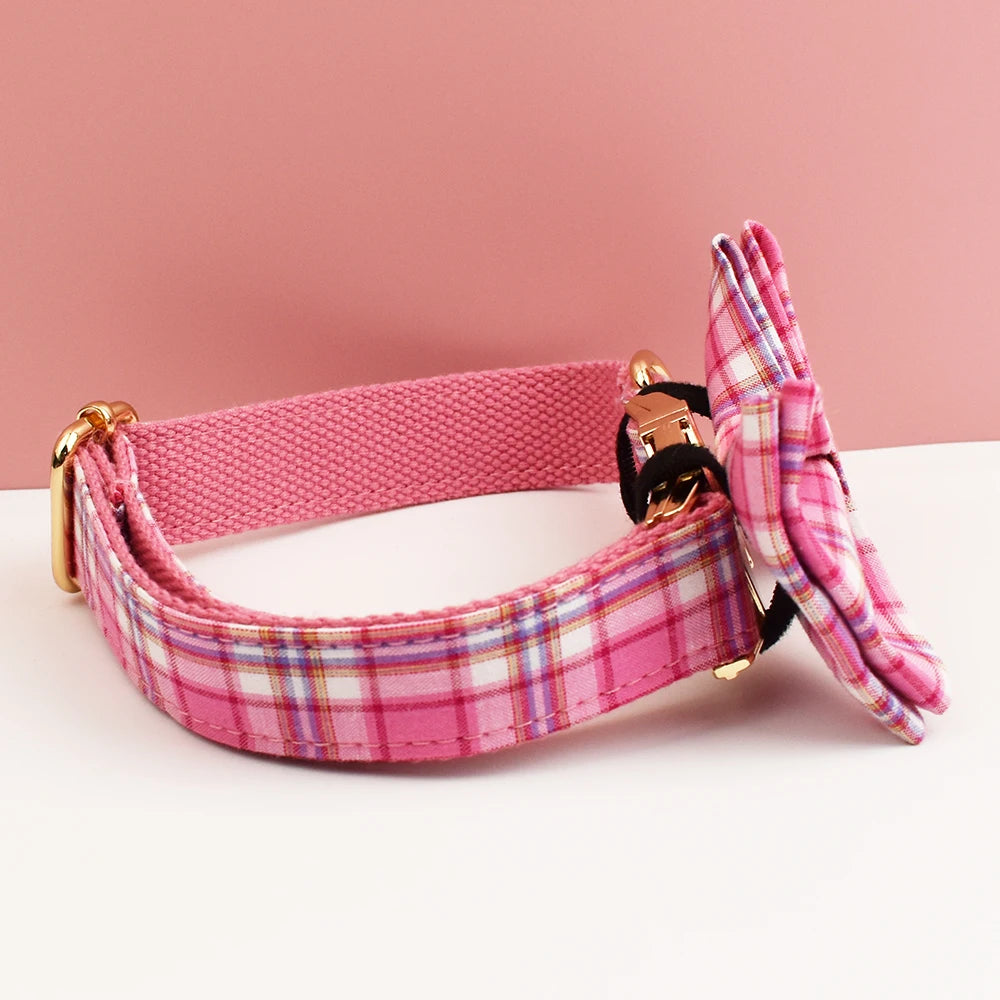 Plaid Dog Collar, Harness & Leash Set – Personalized