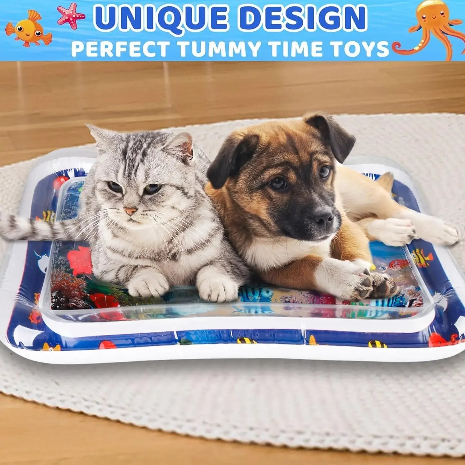 Thickened PVC Pet Water Play Mat – Cooling Sensory Pad