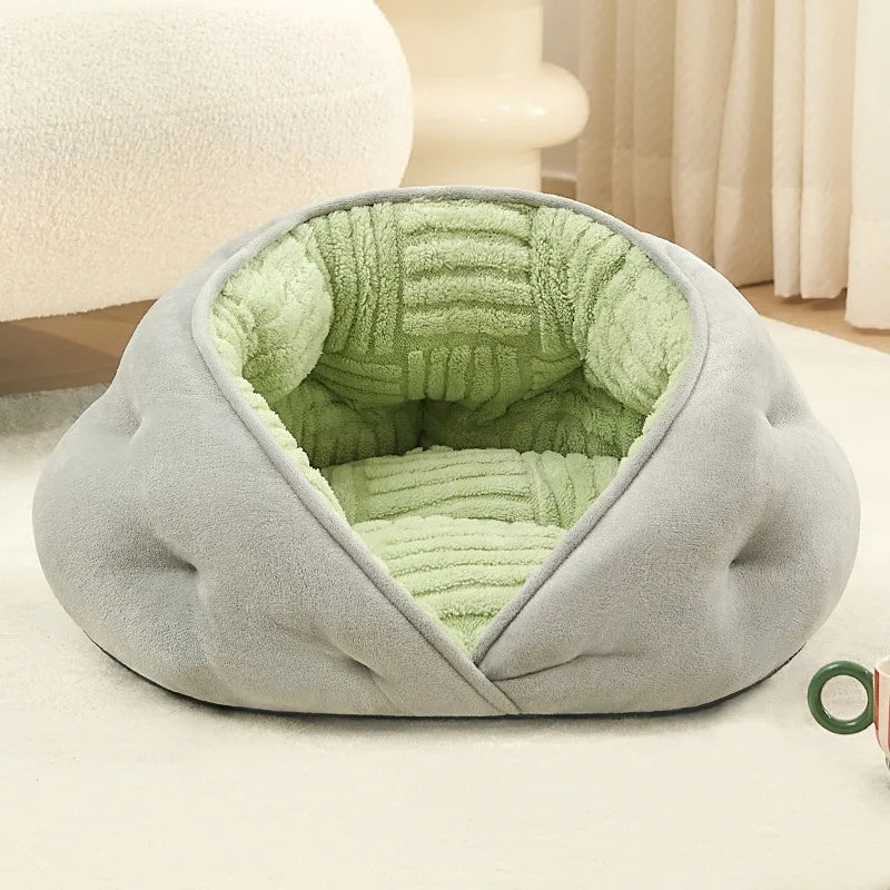 Semi-Enclosed Pet Bed – Cozy All-Season Nest for Dogs & Cats
