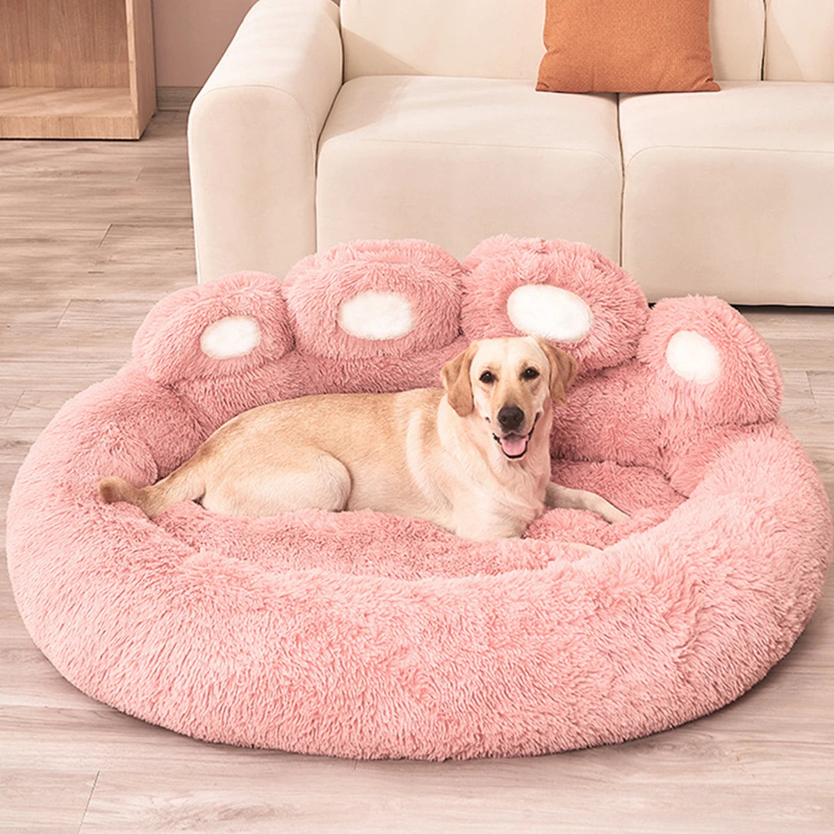 Fluffy Winter Dog Bed – Plush Basket for Small to Large Pets