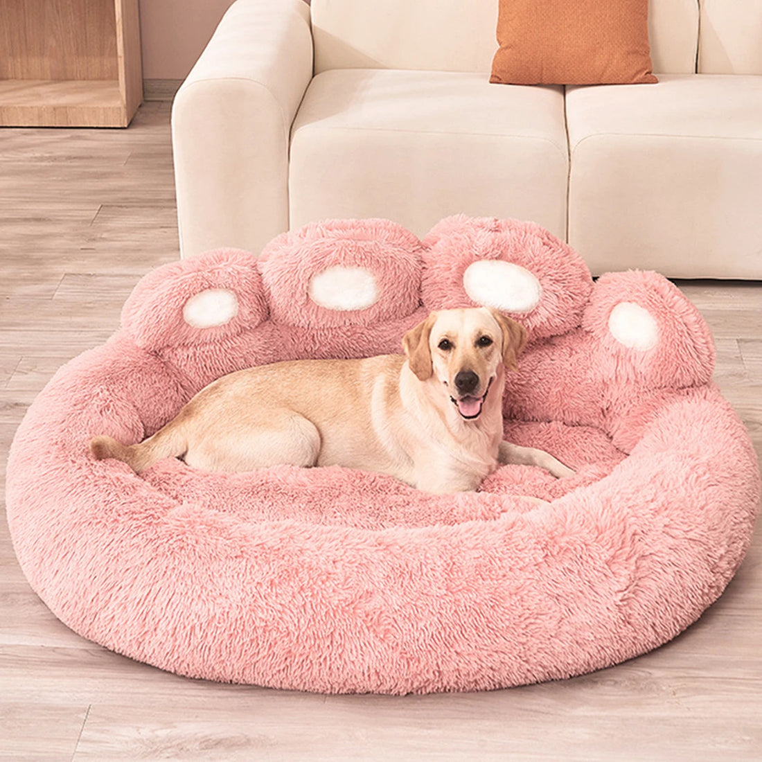 Fluffy Winter Dog Bed – Plush Basket for Small to Large Pets