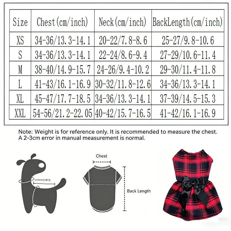 College Style Bow Dress for Pets