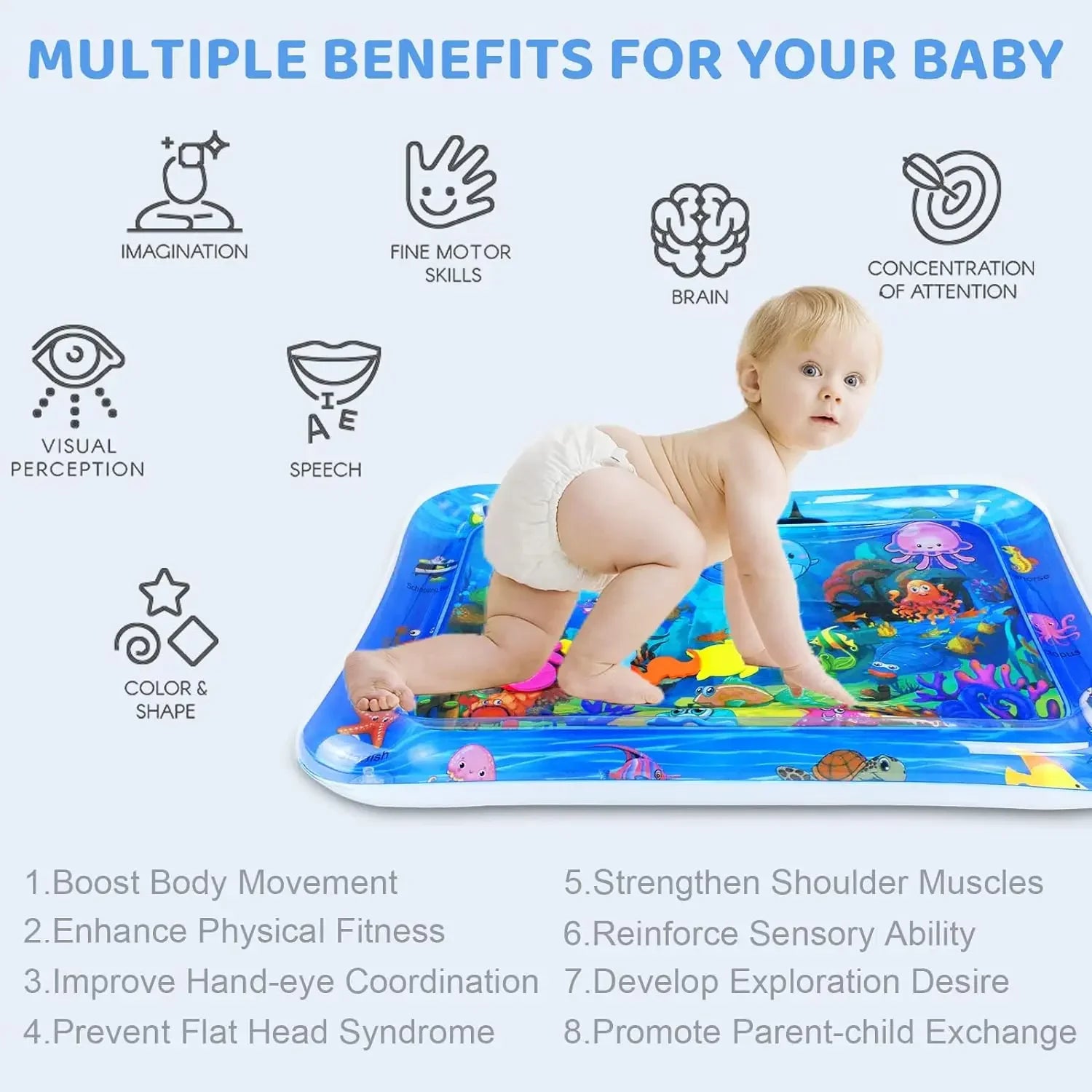 Thickened PVC Pet Water Play Mat – Cooling Sensory Pad