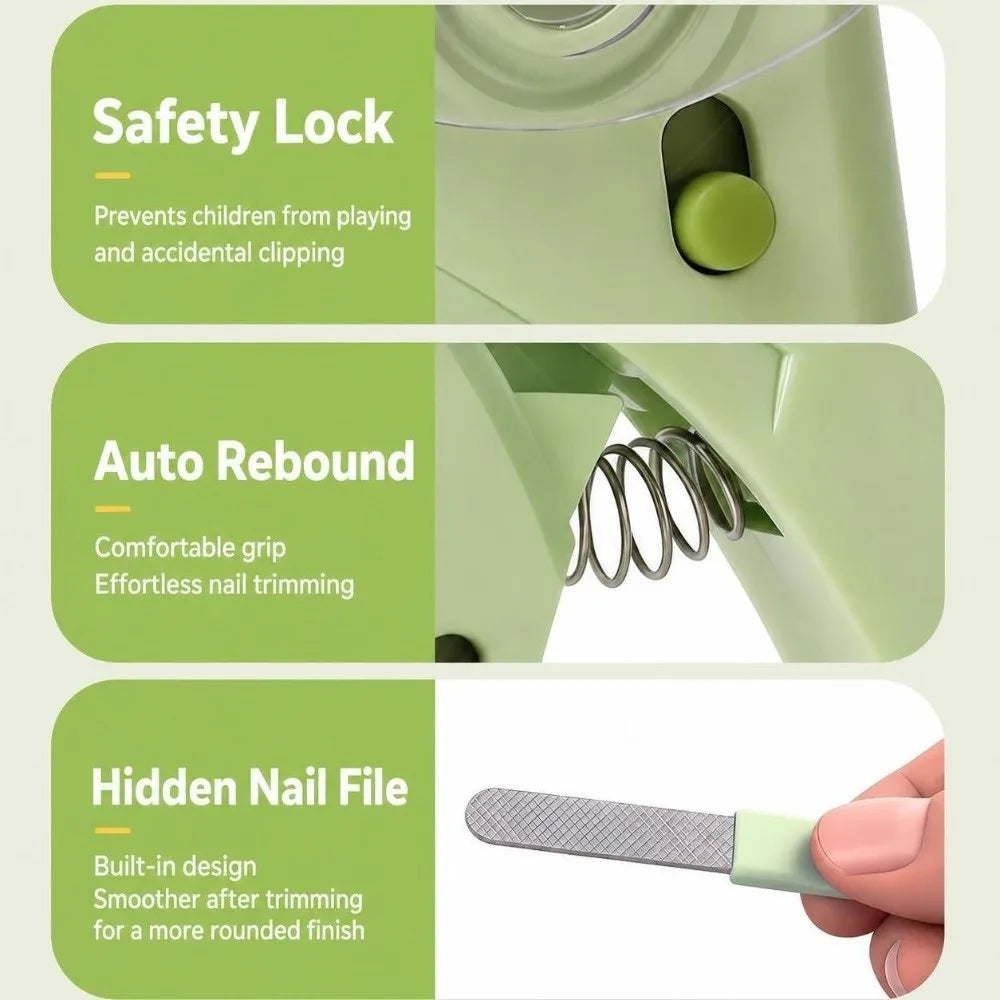 Anti-Splash Pet Nail Clipper – 3-in-1 LED Trimmer