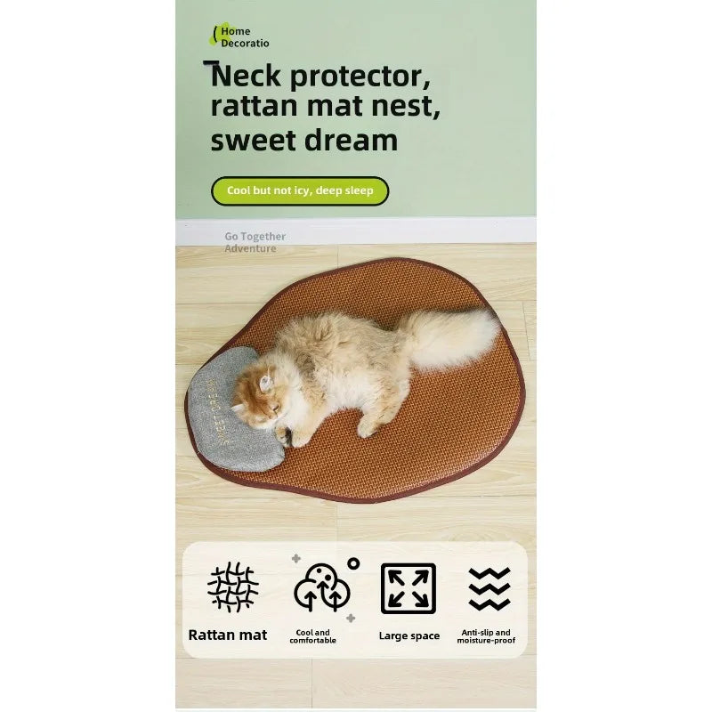 Ice Silk Pet Cooling Pillow – Breathable Summer Pad