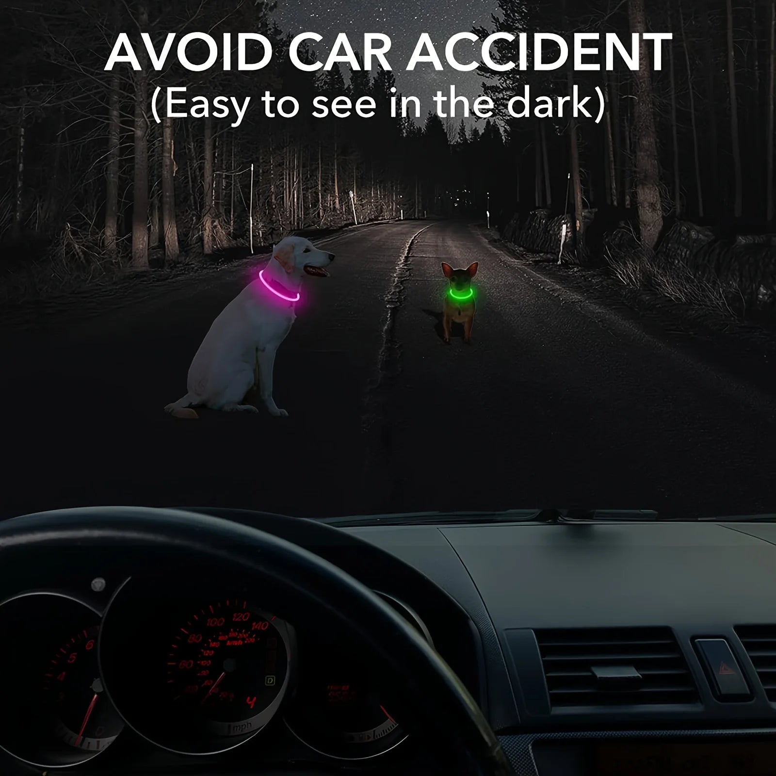 LED Anti-Lost Dog Collar – USB Rechargeable Light