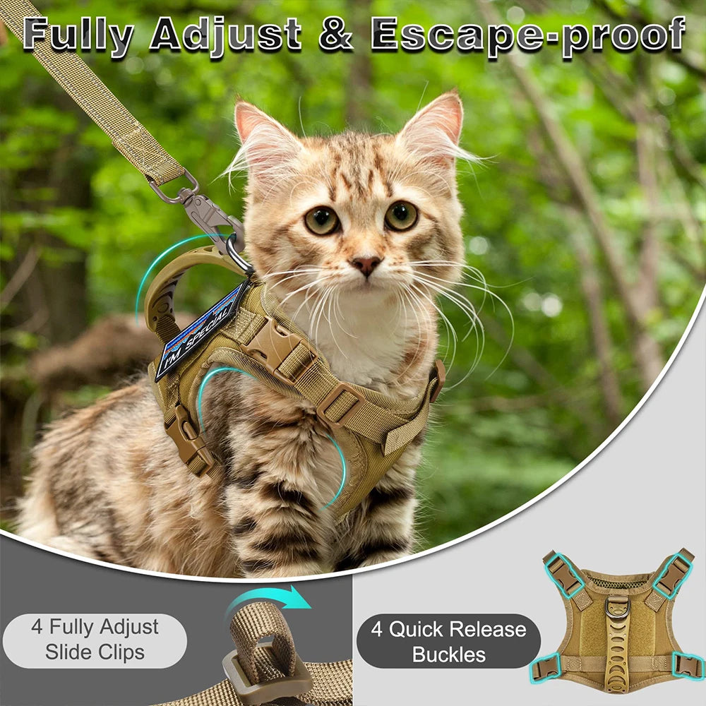 Escape-Proof Cat Harness – Soft Mesh Vest with Handle