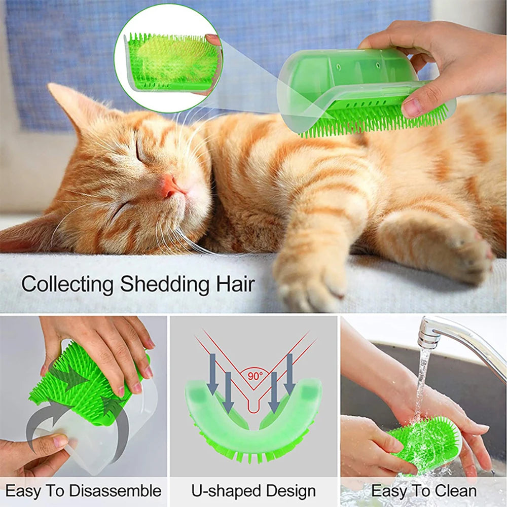Cat Corner Massage Brush – Self-Grooming Scratcher Comb
