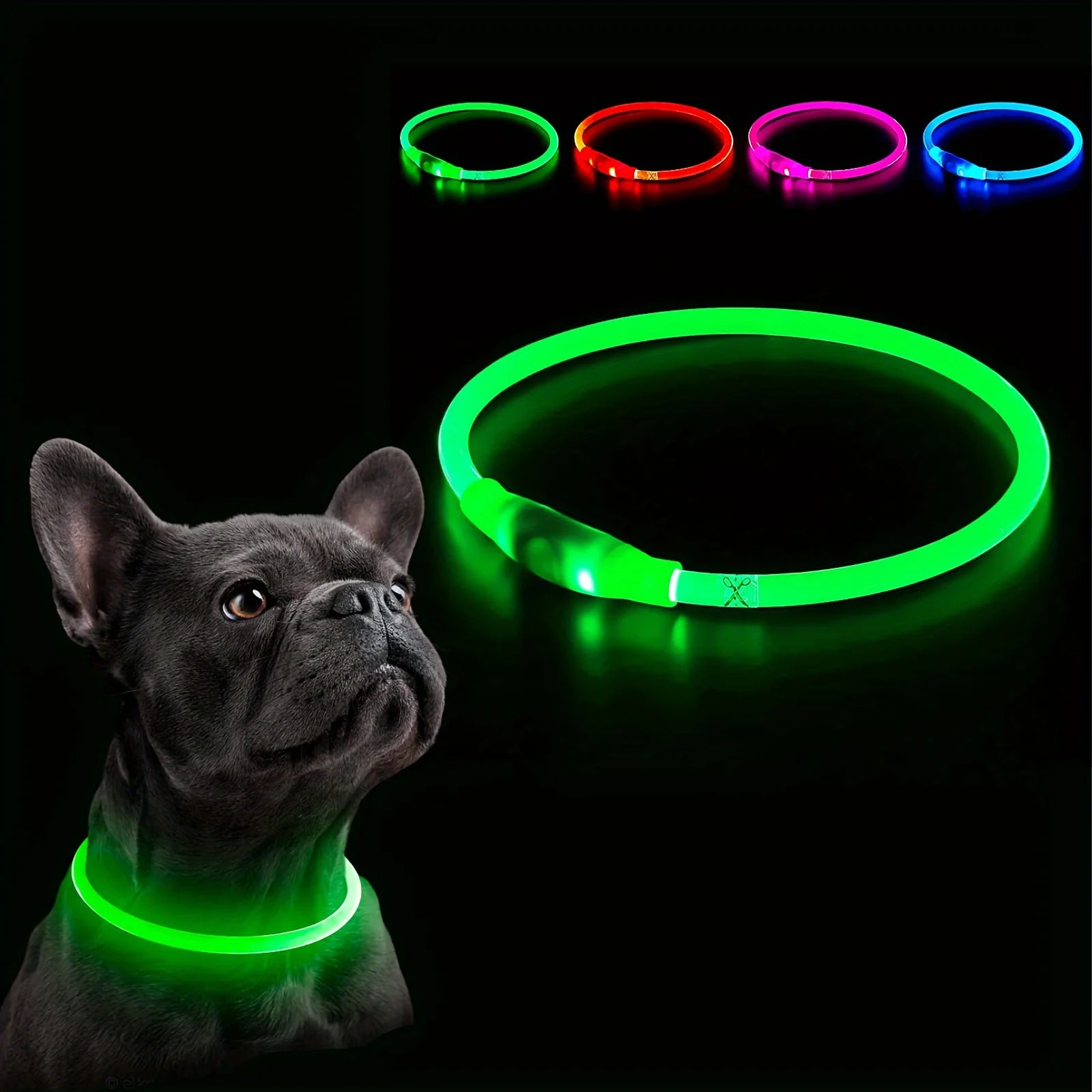 LED Anti-Lost Dog Collar – USB Rechargeable Light