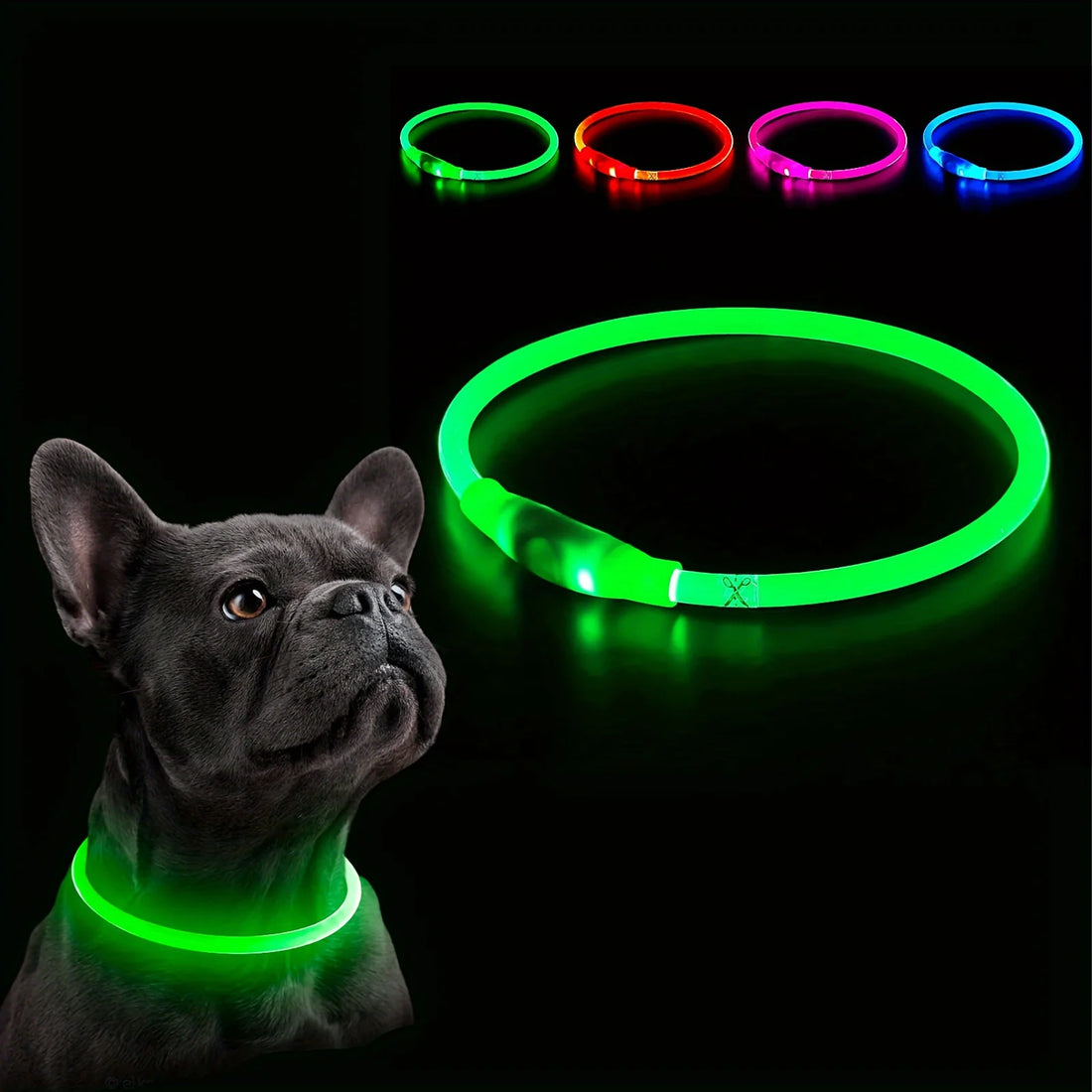 LED Anti-Lost Dog Collar – USB Rechargeable Light