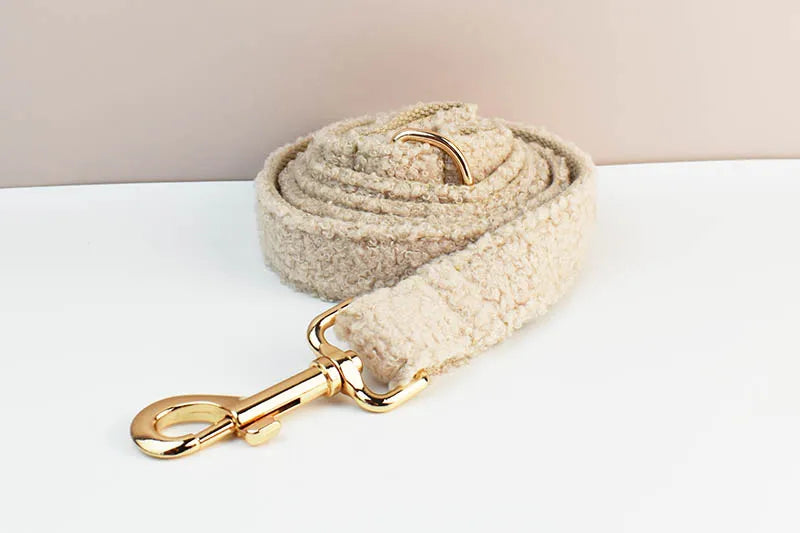 Velvet Dog Collar & Leash Set – Personalized Nameplate