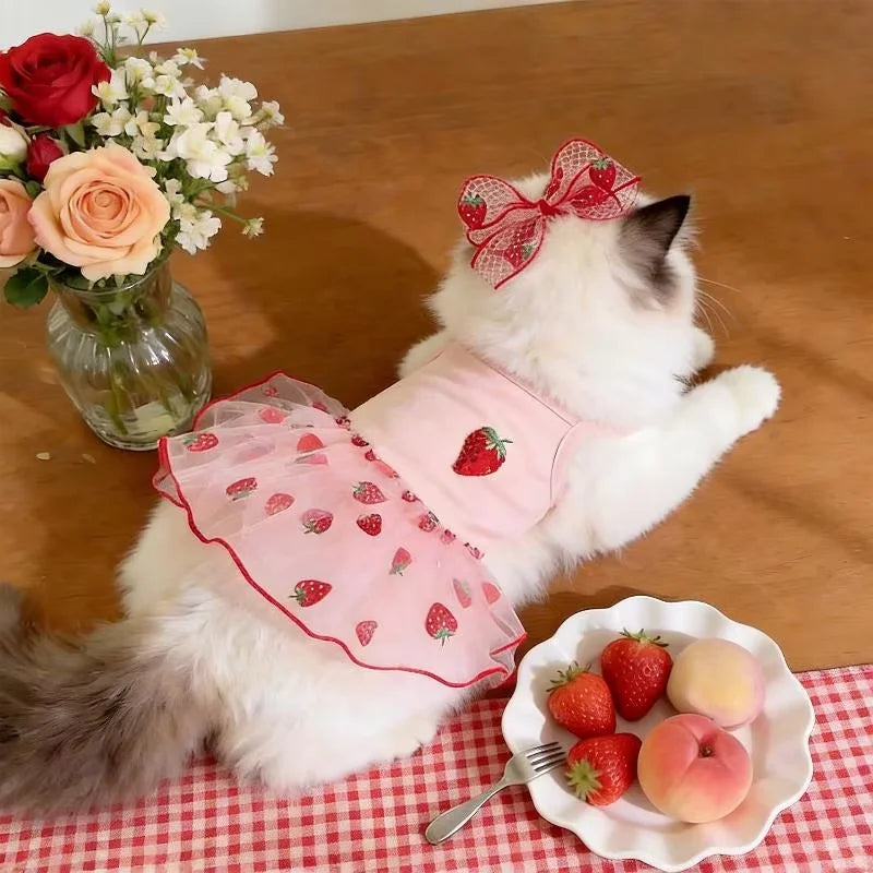 Strawberry Tutu Dress with Headband