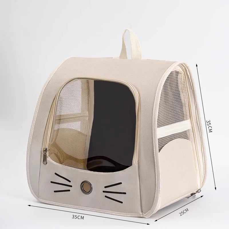 Foldable Cat Carrier Backpack – Transparent Window