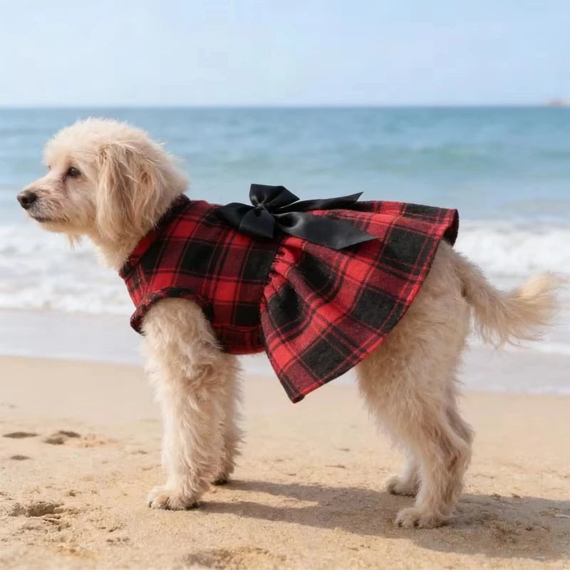 College Style Bow Dress for Pets