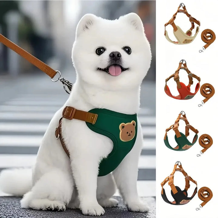 Breathable Dog Harness & Leash Set – Small Breeds