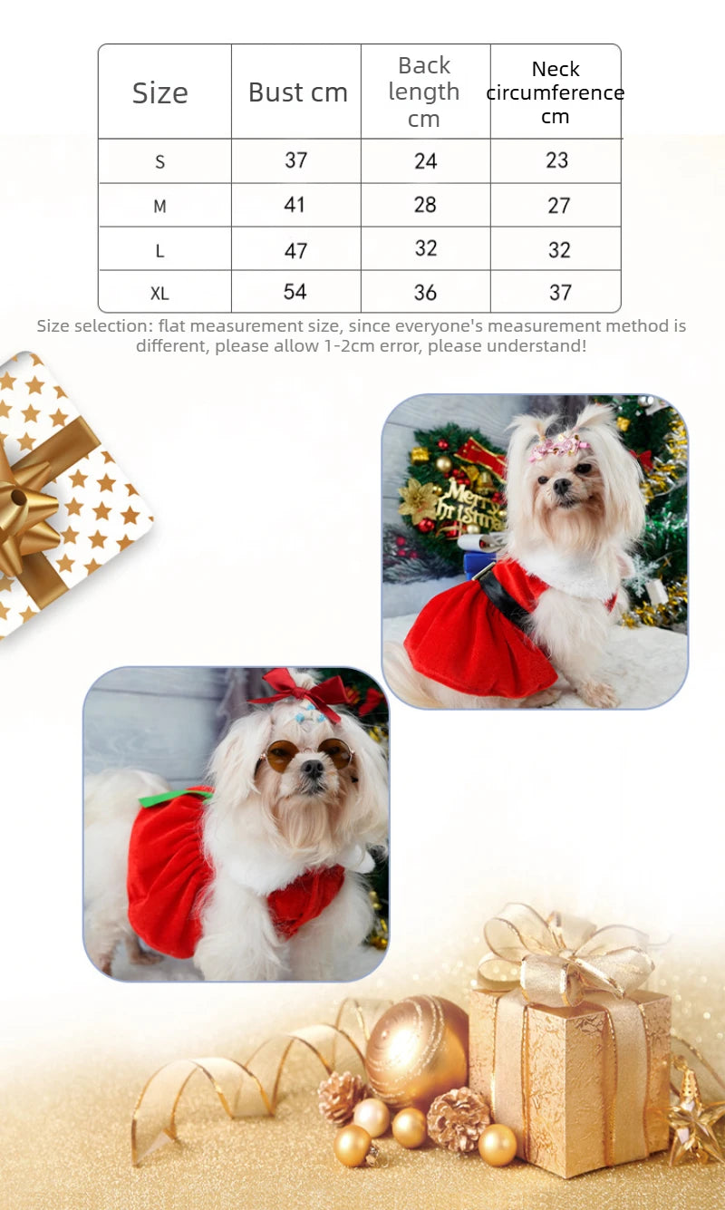 Gold Velvet Christmas Dog Dress