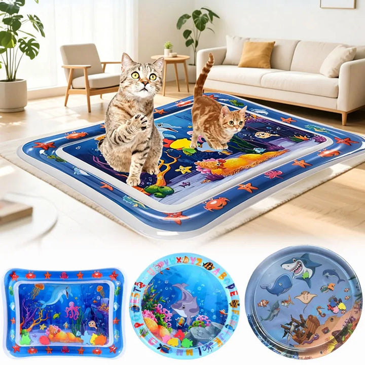 Thickened PVC Pet Water Play Mat – Cooling Sensory Pad