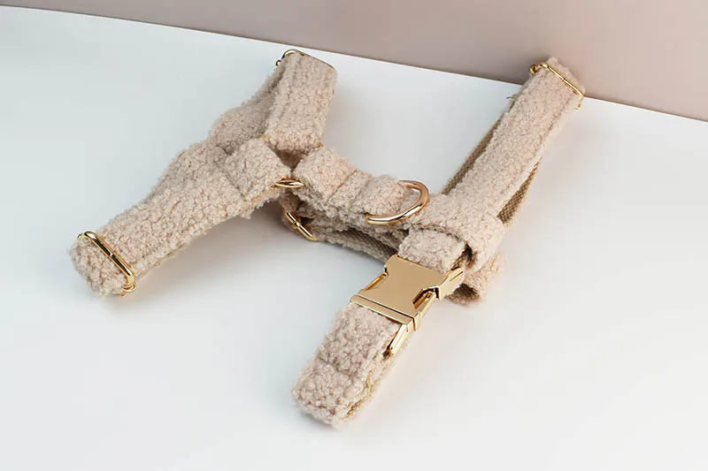 Velvet Dog Collar & Leash Set – Personalized Nameplate