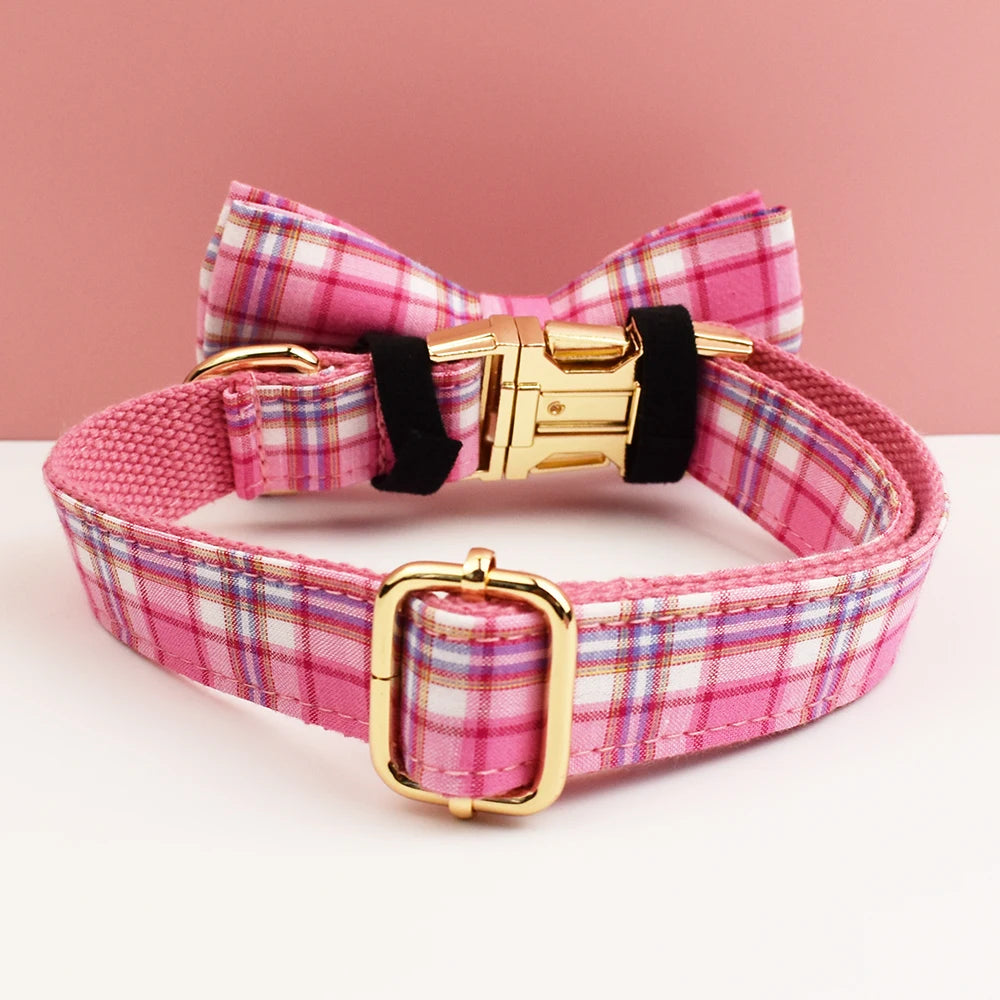 Plaid Dog Collar, Harness & Leash Set – Personalized
