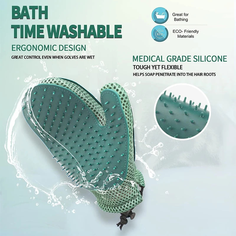 Pet Grooming Glove – Gentle Massage Hair Remover