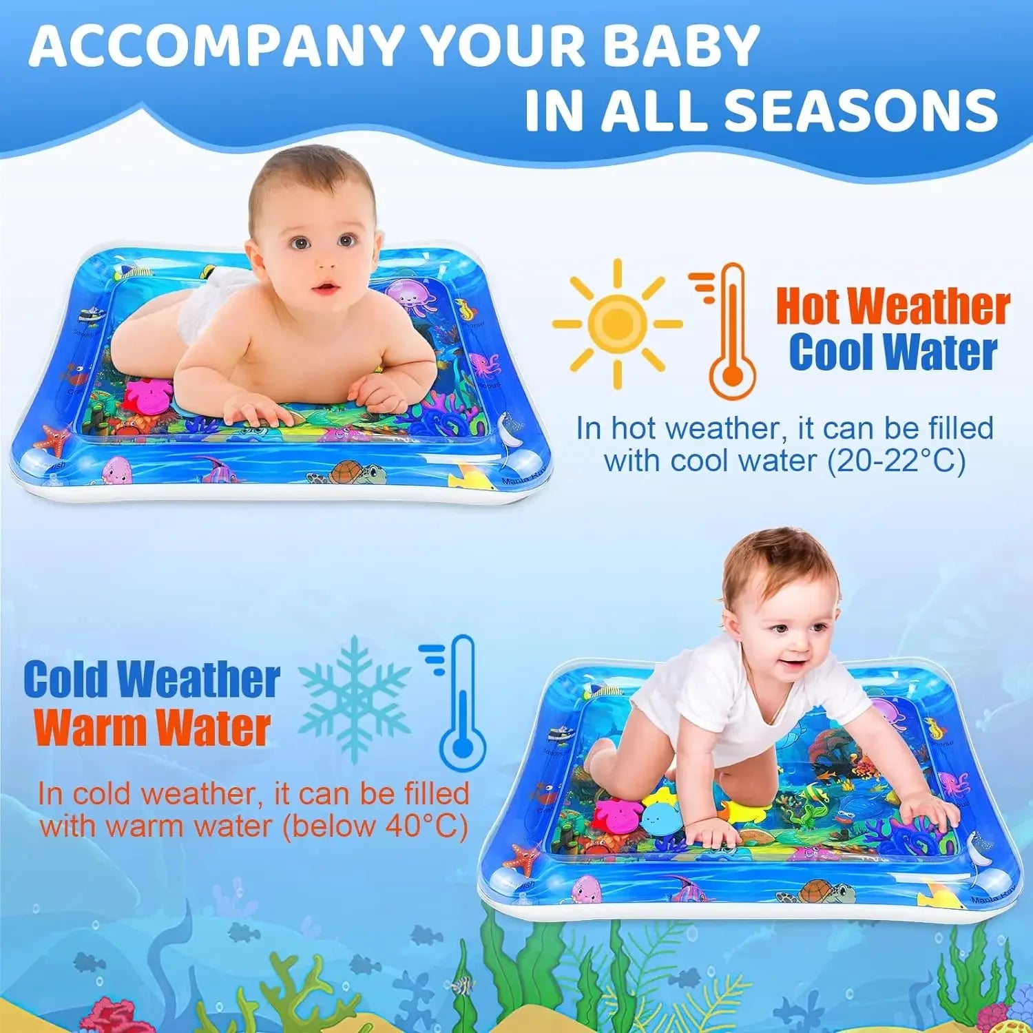 Thickened PVC Pet Water Play Mat – Cooling Sensory Pad
